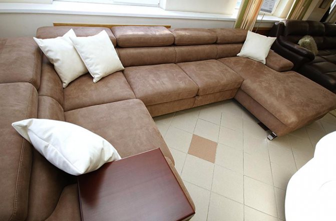 Новый диван из искусственной замши