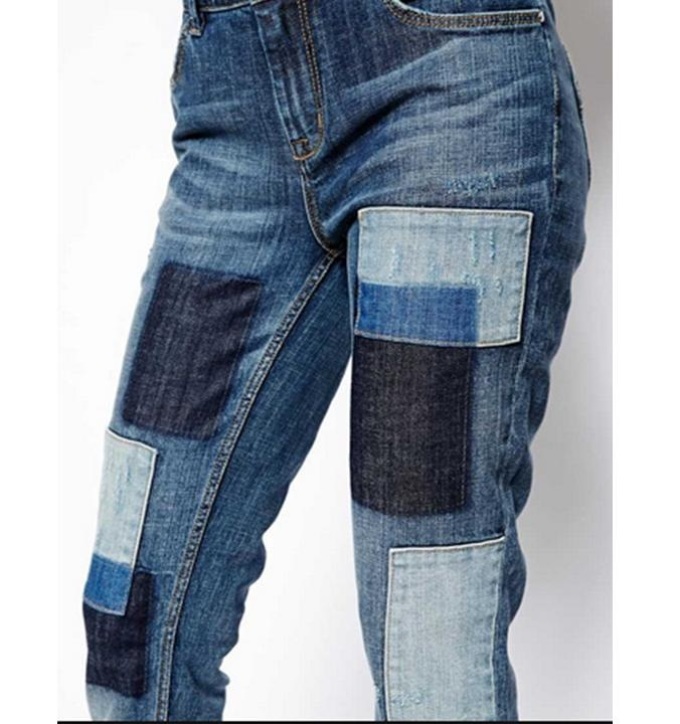 Интересные идеи заплаток на мужких джинсах, вариант 12
