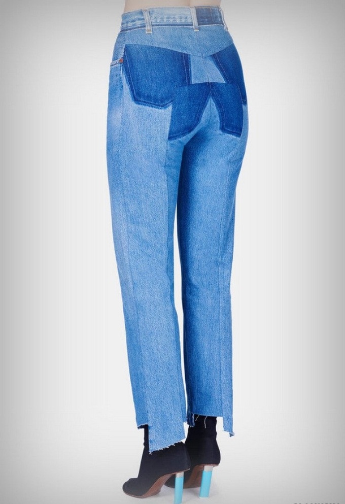 Интересные идеи заплаток на женских джинсах, вариант 23