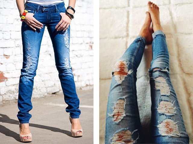 Как сделать дырки и потертости на джинсах?