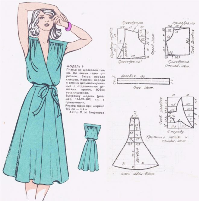 Выкройка платья с запахом: простая, как сшить своими руками для начинающих