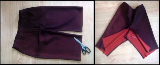 Как перешить брюки в юбку: отрезам лишнюю длину и распарываем внутренний шов