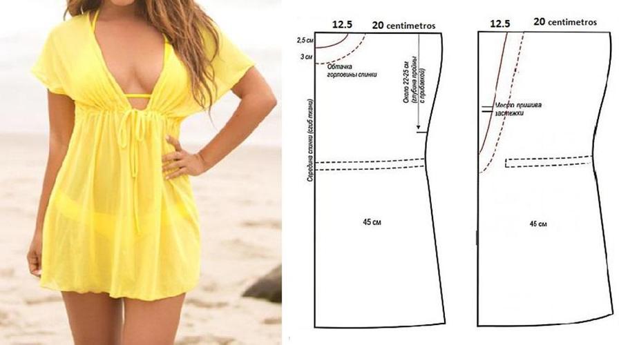 Пляжное платье: сшить своими руками тунику без выкройки, быстро и самостоятельно