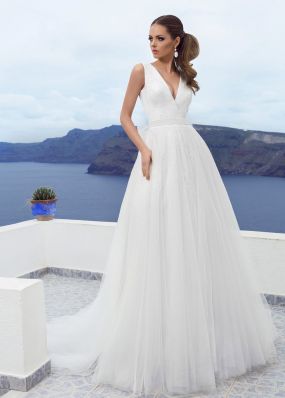 Свадебное платье с пайетками SOL028