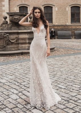 Расшитое свадебное платье-русалка SOL025