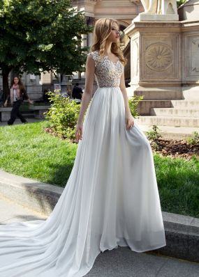 Прямое шифоновое свадебное платье ZAR005
