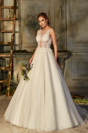 Пышное свадебное платье с открытой спиной ZBW004