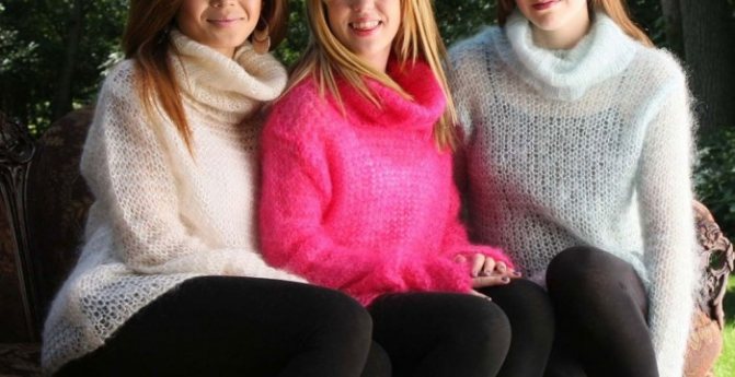 Девушки в шерстяных свитерах