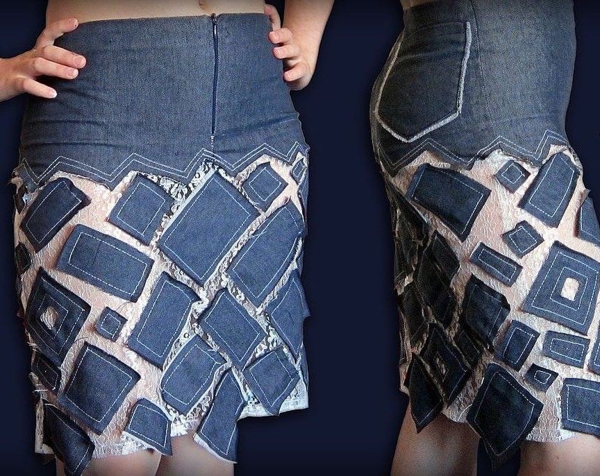 юбка из джинсов дизайн
