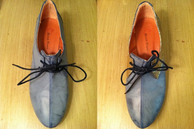 Старые туфли: как обновить старые туфли при помощи блесток?