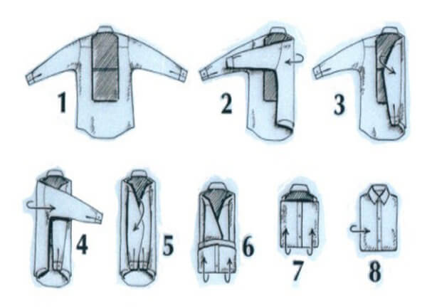 Процесс складывания рубашки