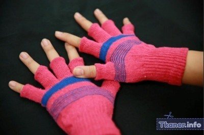 Митенки из классических перчаток