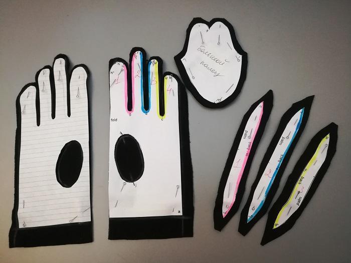 Детали выкройки будущих перчаток
