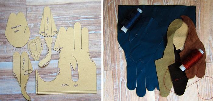 Детали для левой перчатки