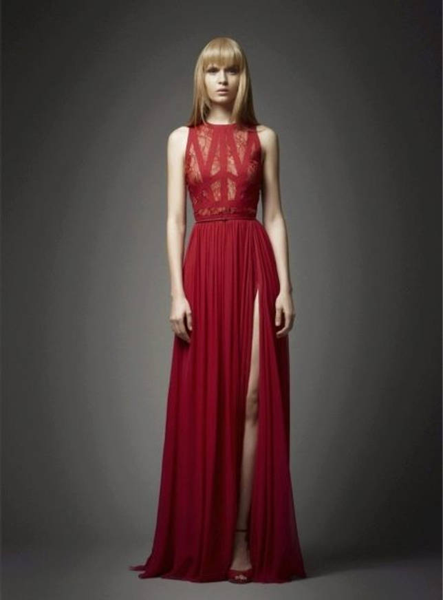 Красное вечернее платье от Эли Сааб