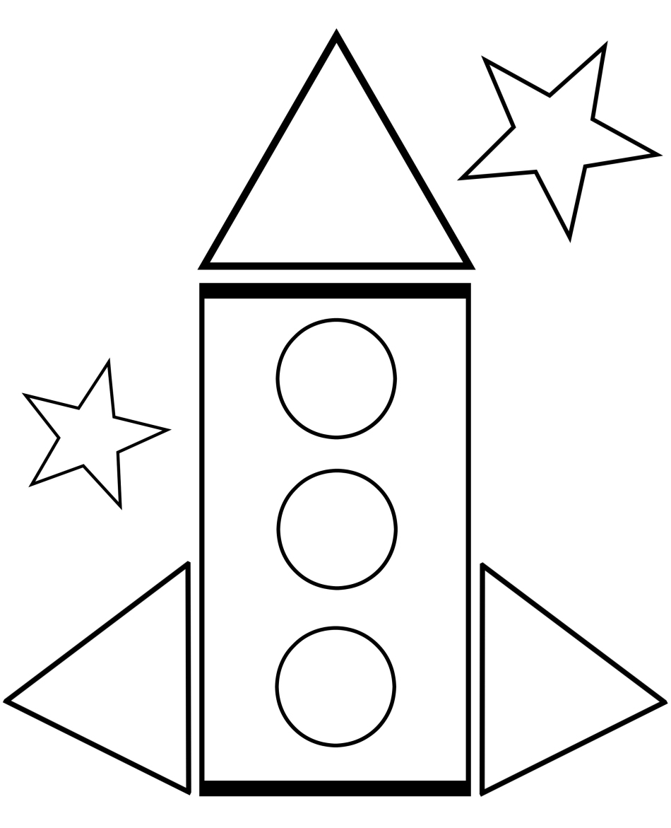 Трафарет ракеты, космонавта для аппликации - шаблон, фото