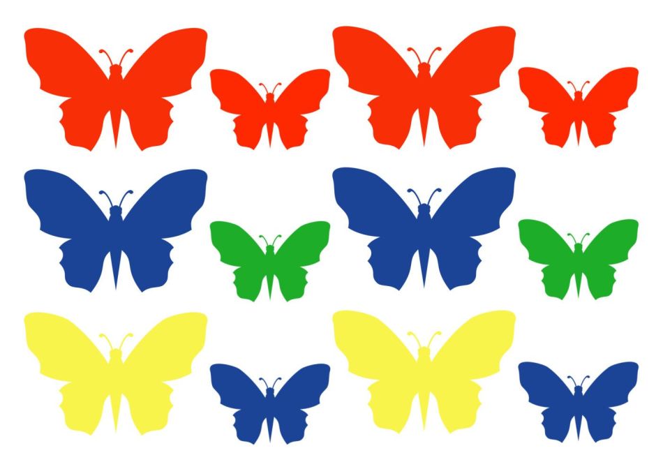 Трафарет бабочки для аппликации - шаблон, фото