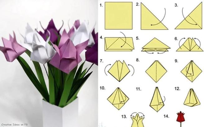 Цветы из бумаги — схемы и шаблоны для создания бумажных цветов этап 132