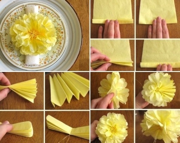 Как сделать цветок из салфетки своими руками для цифры на День Рождения