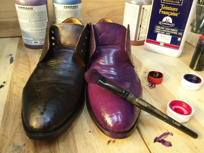 Покрасить обувь из кожи