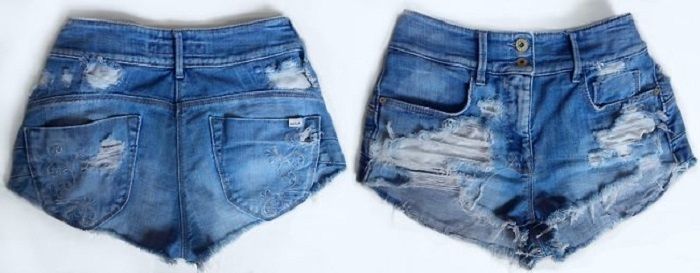 Как обрезать старые джинсы