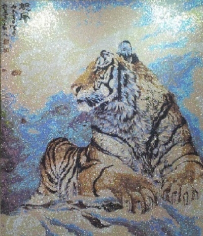 Тигр стразами