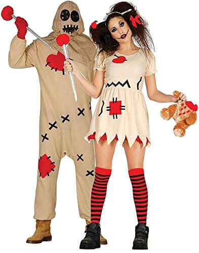 Образ мужской и женской куклы Вуду на Хэллоуин