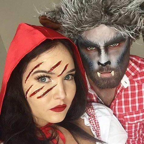 Образ красной шапочки и серого волка на Хэллоуин