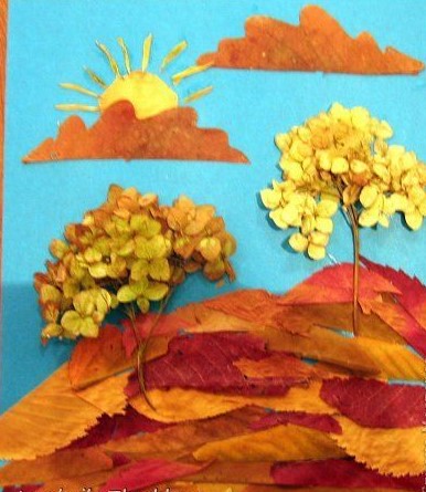 Аппликации из осенних листьев: 100 фото + шаблоны в садик и школу