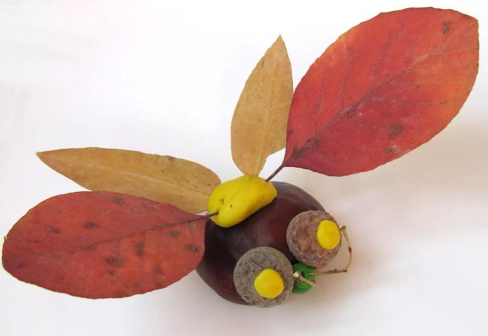 Осенние поделки из листьев своими руками (все новинки для детей детского сада и школы) этап 40