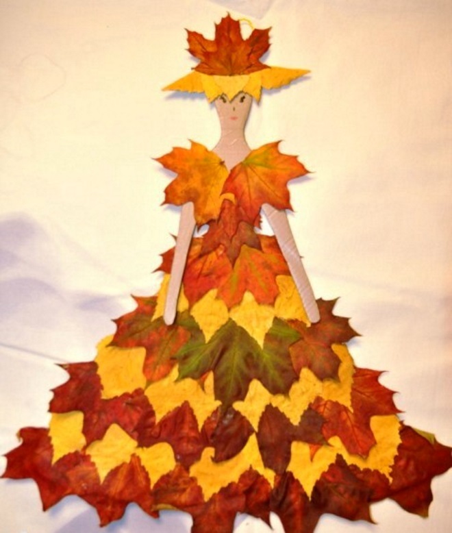 Платье из листьев 3