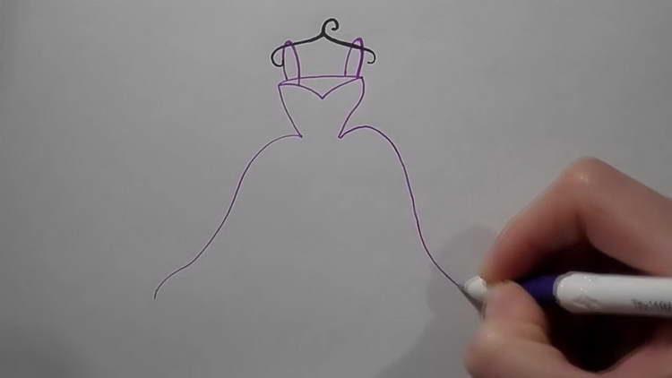 как нарисовать платье