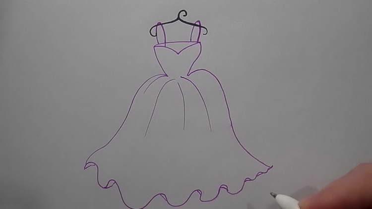 как нарисовать красивое платье
