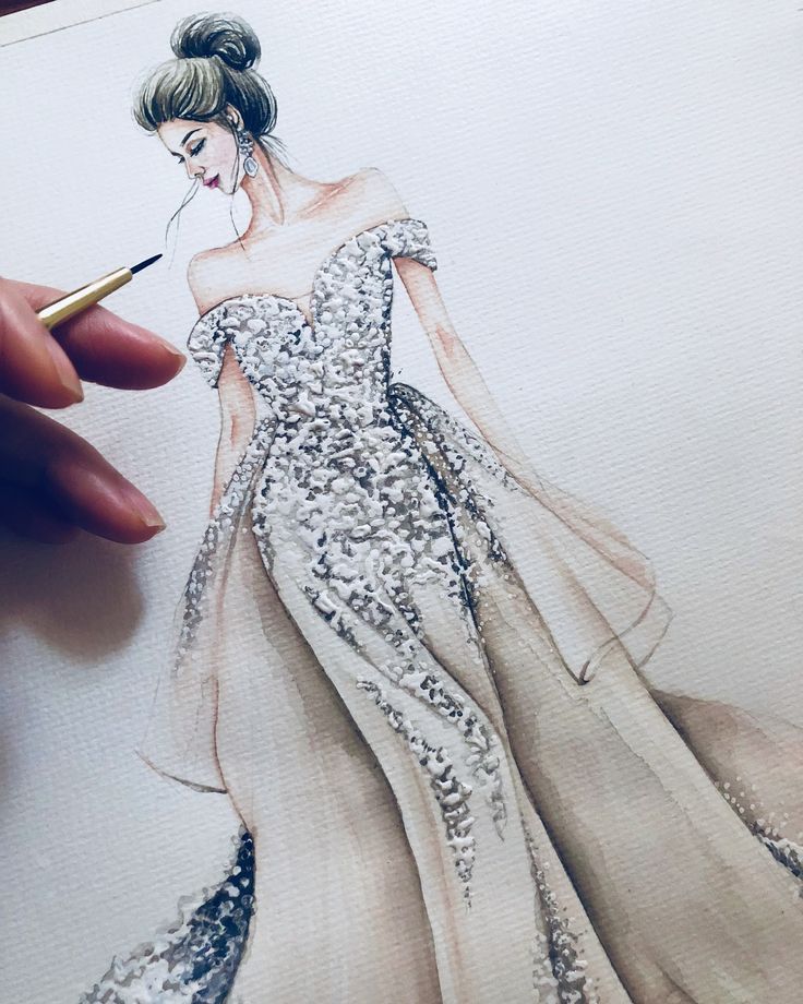 Как нарисовать платье легко и красиво — поэтапные мастер-классы и интересные задумки для рисования