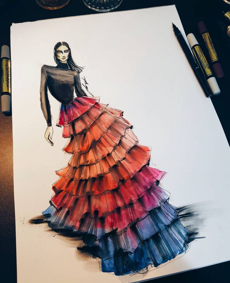 Как нарисовать платье легко и красиво — поэтапные мастер-классы и интересные задумки для рисования
