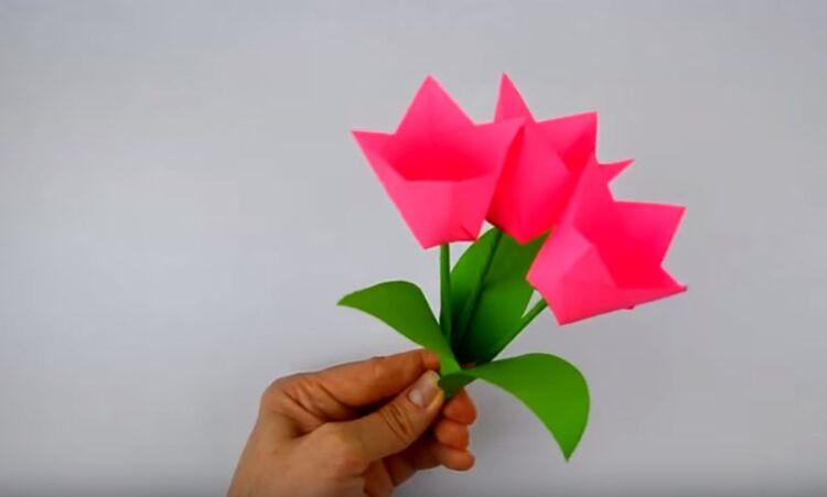 объемные тюльпаны из бумаги