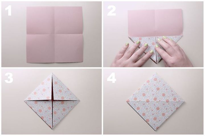 Поэтапная сборка коробочки-оригами с изысканной крышечкой