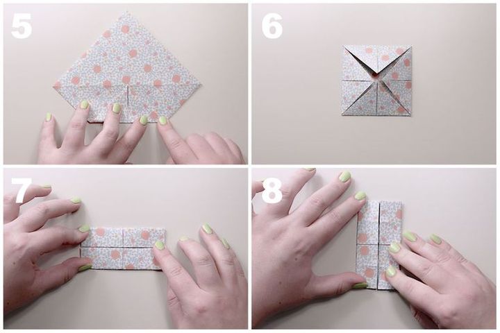 Поэтапная сборка коробочки-оригами с изысканной крышечкой