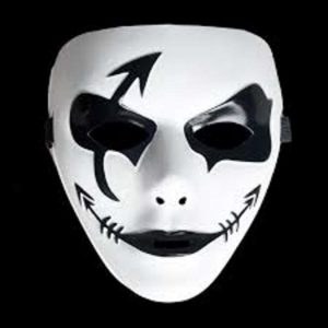 Черно-белая маска для праздника Хэллоуин