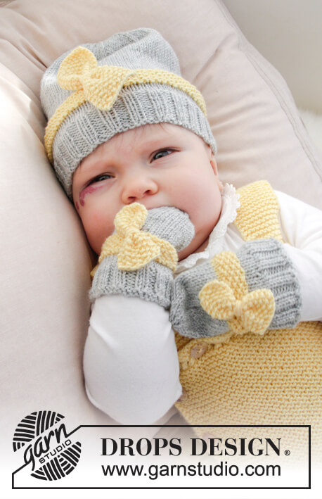 Вязание спицами для новорожденных - варежки без пальчика “Звёздочка”