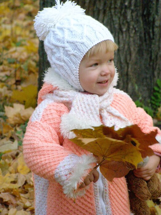 Фото вязанная шапочка для детей 2 лет 