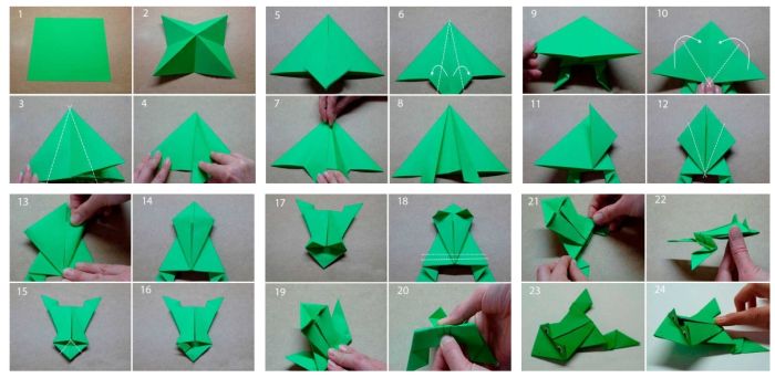 оригами голова лягушки