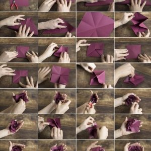 роза оригами схема