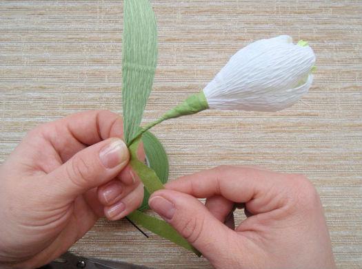 обматывание тейп-лентой цветка