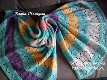 Красивый детский плед спицами