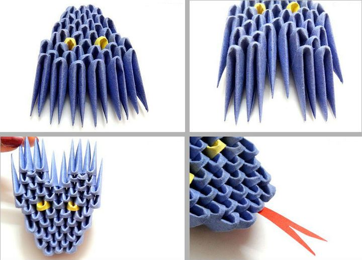 Схема сборки модульного оригами Дракон