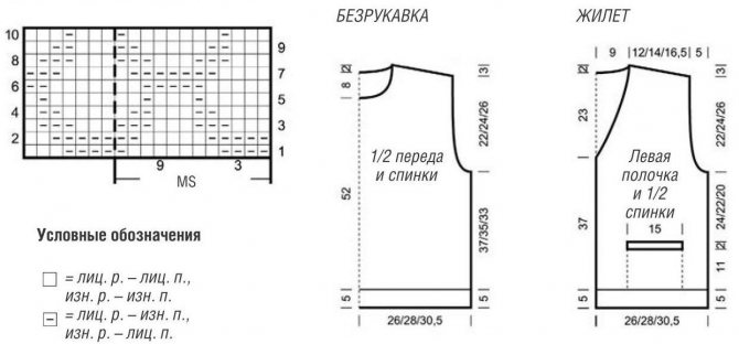 Схема и описание жилета связанного спицами для мальчика подростка