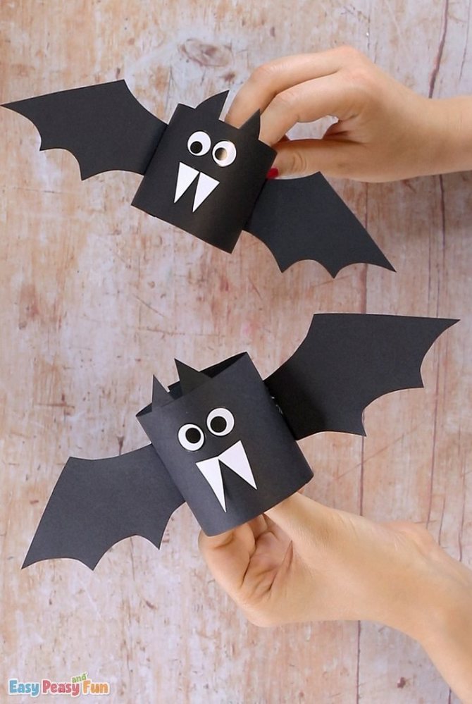 Летучие мыши из бумаги на хэллоуин