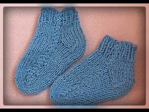 Необычный способ вязания детских носков на двух спицах