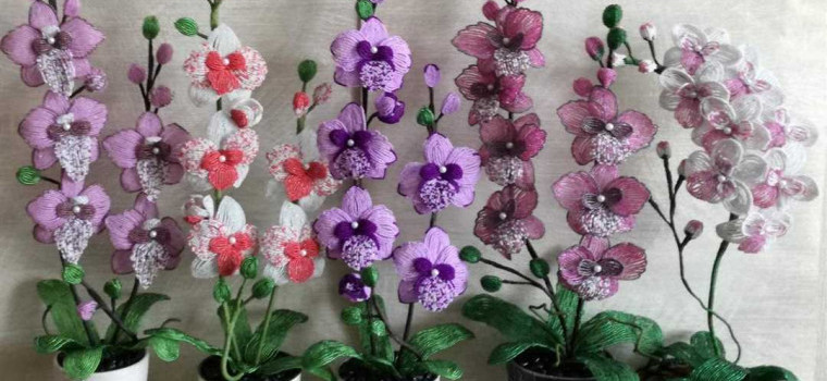 Орхидея из бисера: изготовление и уход